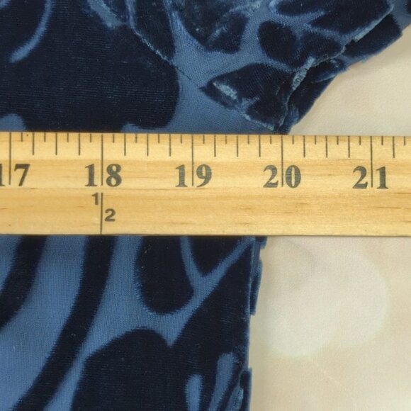 Silk Lore by Beth Terrell Navy Blue Velour/Silk Tunic, Women's Small - Picture 12 of 12